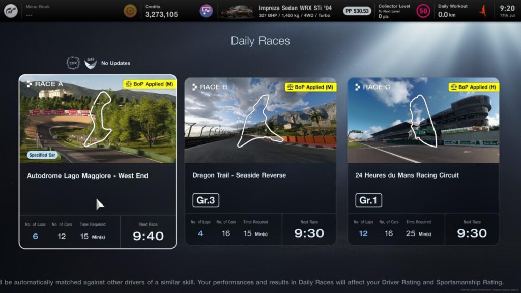 daily races gran turismo 7 17 24 july