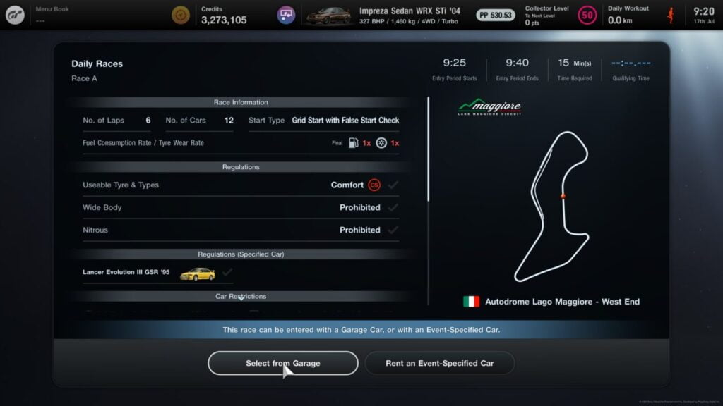 daily races gran turismo 7 17 24 july (race A)