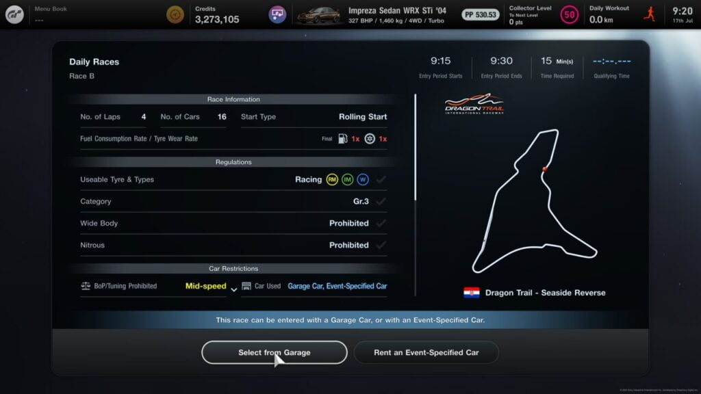 daily races gran turismo 7 17 24 july (race B)