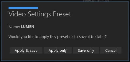 LUMEN preset 2