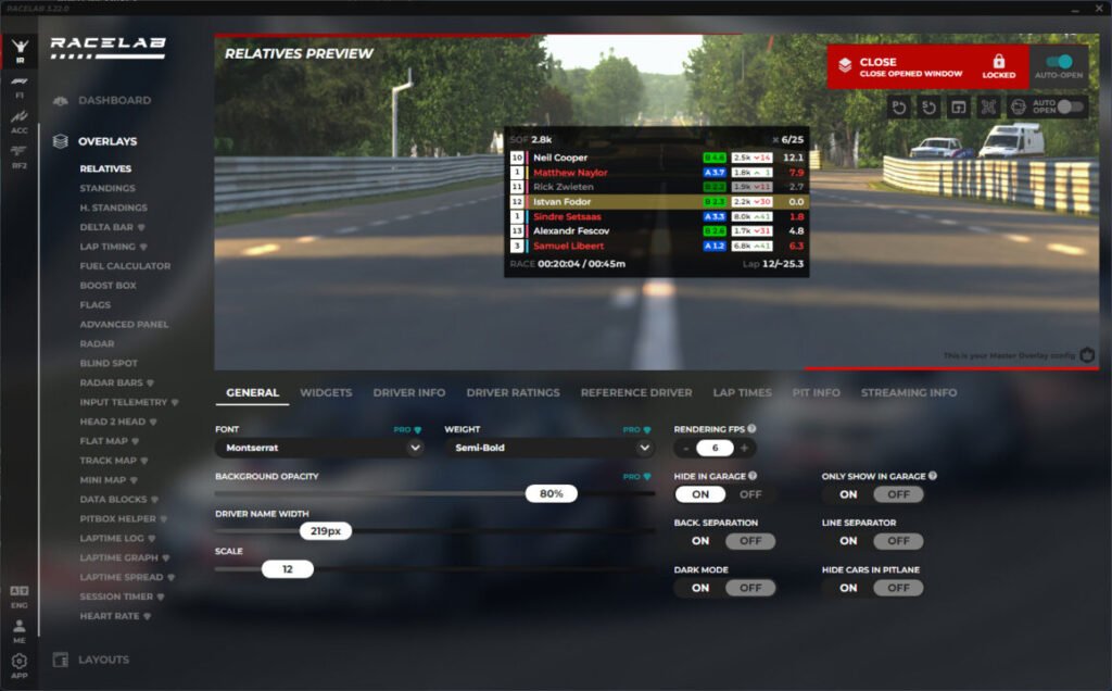 overlays racelab
