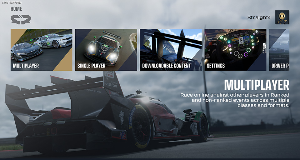 project motor racing 2.0 ui