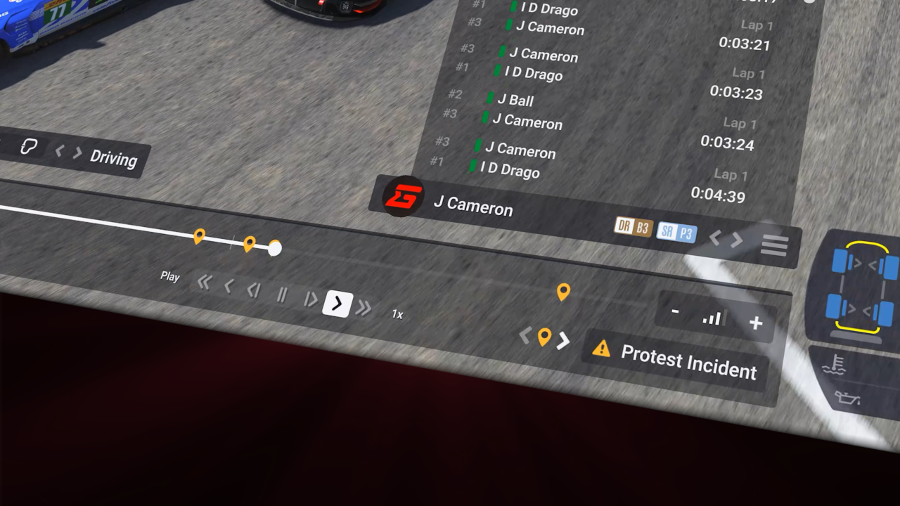 Nuevo sistema de protestas integrado en el replay de Le Mans Ultimate V1.4
