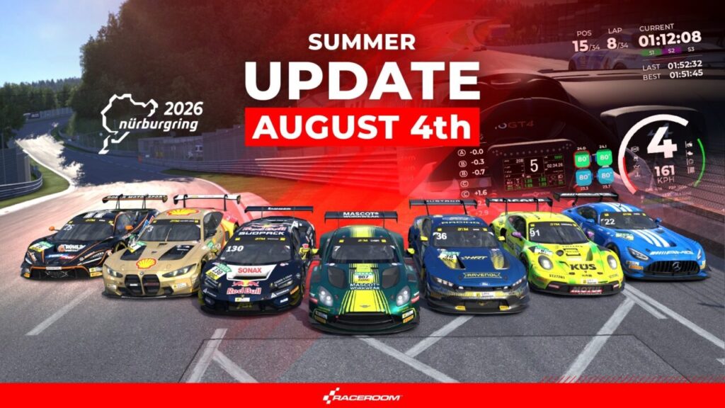 RaceRoom Summer Update 2026 ya disponible: DTM 2026 Pack, nuevo HUD y Nordschleife renovada