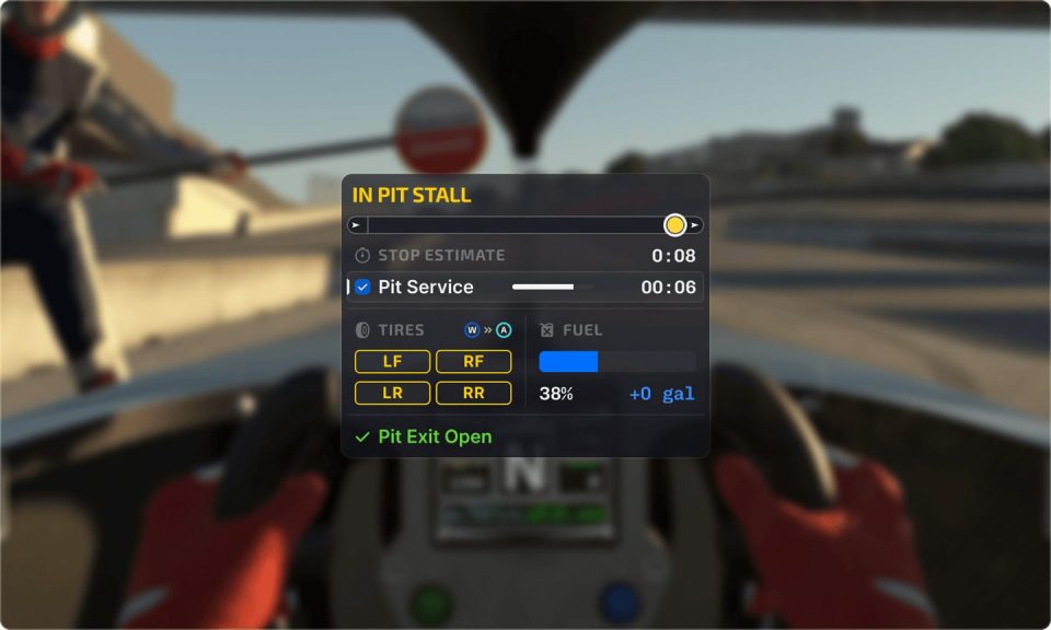 Nuevo widget Pit Summary de la interfaz de iRacing Season 4 2026