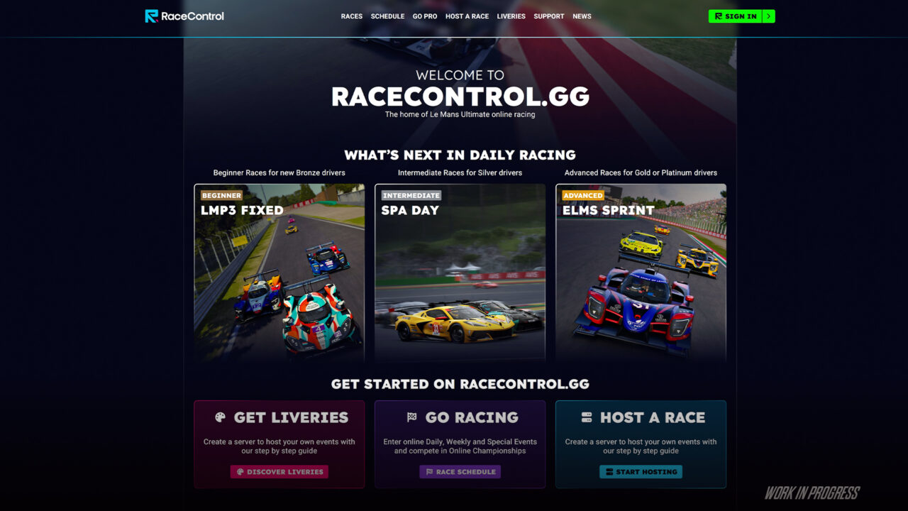 Primer vistazo a la nueva web de RaceControl.gg