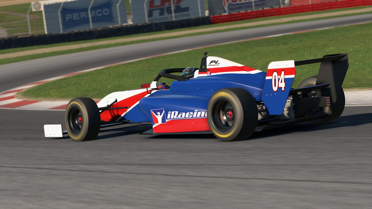 Monoplazas FIA F4 en Mid-Ohio Sports Car Course, escenario de la primera carrera del FIA F4 Global Esports Championship 2026